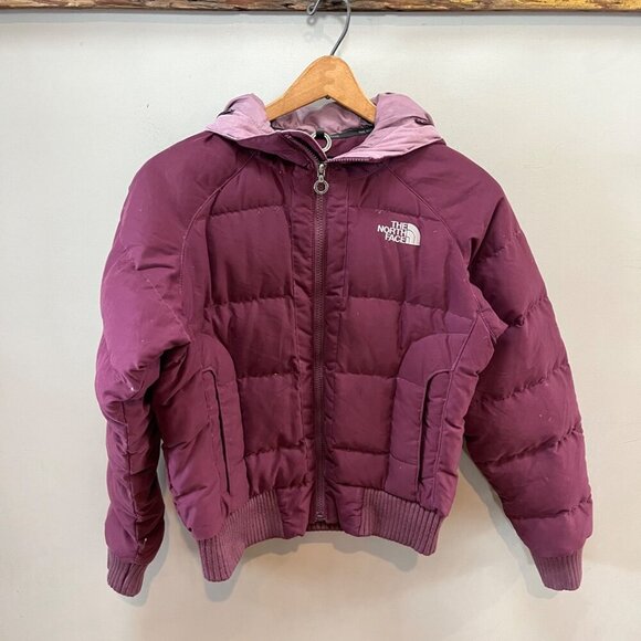North Face Goose down‎ puffer bomber winter jacket, women’s S, eggplant/purple - Picture 1 of 6